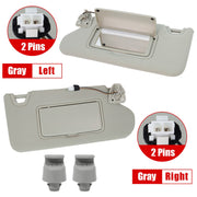 DURAFORCE 2x Front L&R Sun Visor & Bracket W/Light For Nissan Altima 13-18 Gray 964013TA2A