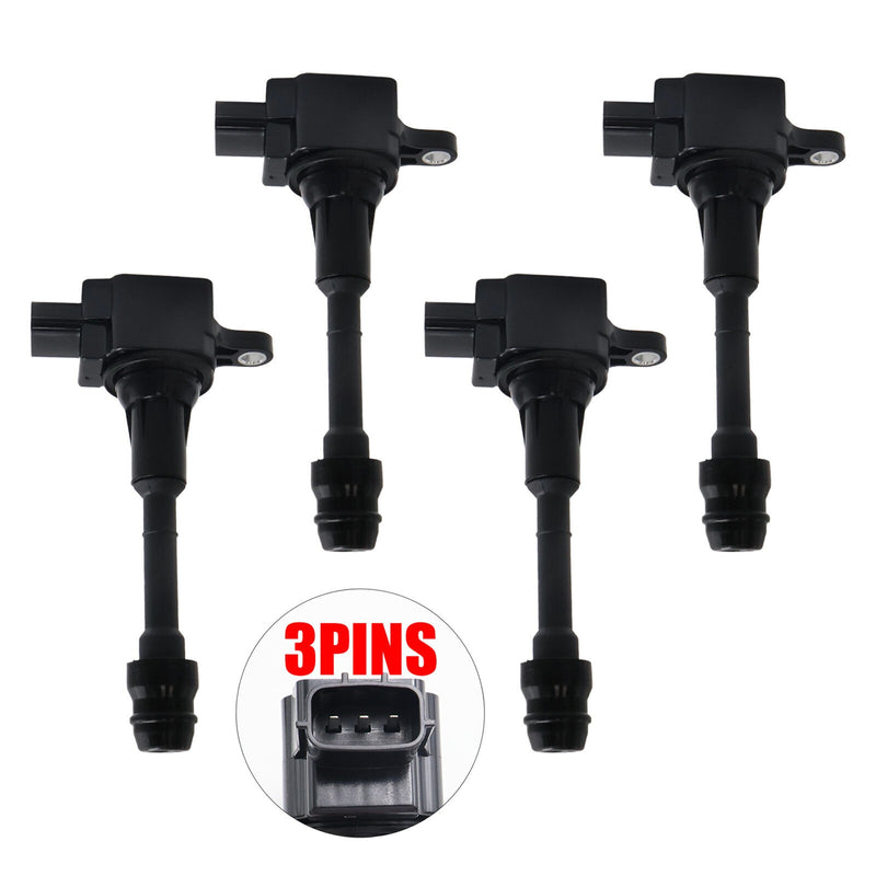 DURAFORCE For 2002-2013 Nissan Altima Sentra X-Trail L4 2.5L 4Pcs Ignition Coil Pack UF350