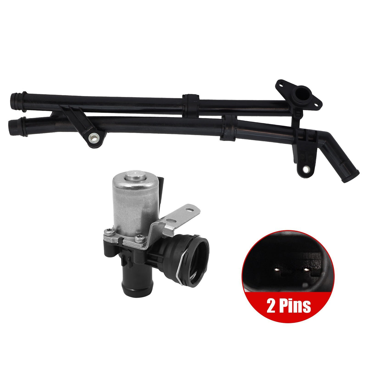 For Mercedes-Benz C250 12-15 1 Heater Control Valve+ Water Pump-Coolin ...