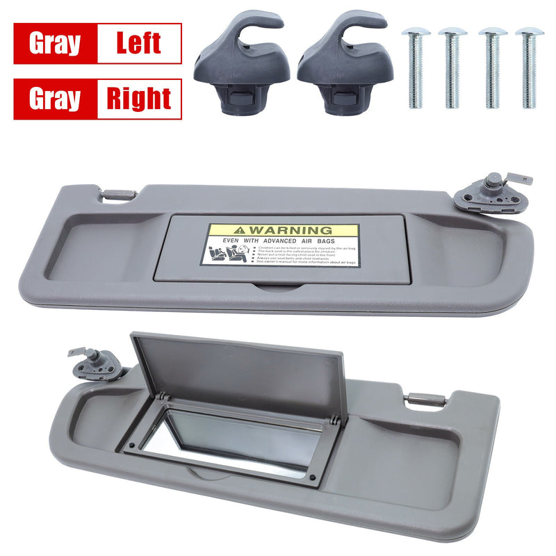 DURAFORCE 1 PAIR Gray Sun Visors Left & Right Side Replacement for 2006-2011 Honda Civic
