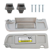 DURAFORCE 2x For 2006-08 Honda Civic Driver LH &Passenger RH Sun Visors W/Clips Light Gray