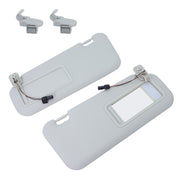 DURAFORCE 2PS Left & Right Side Gray Sun Visor with Light & Clip For 2010-2013 Mazda 3