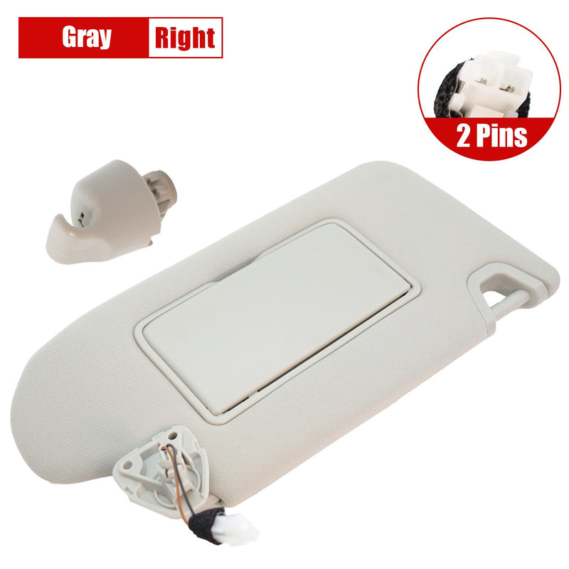 DURAFORCE Right Passenger Side Sun Visor w/Lights &Clip For Nissan Altima S Sedan 4-Door