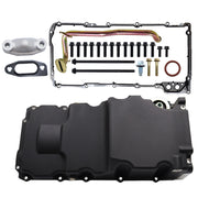 DURAFORCE Black LS RetroFit Aluminum Rear Sump Oil Pan With Turbo Drains W/Added Clearance