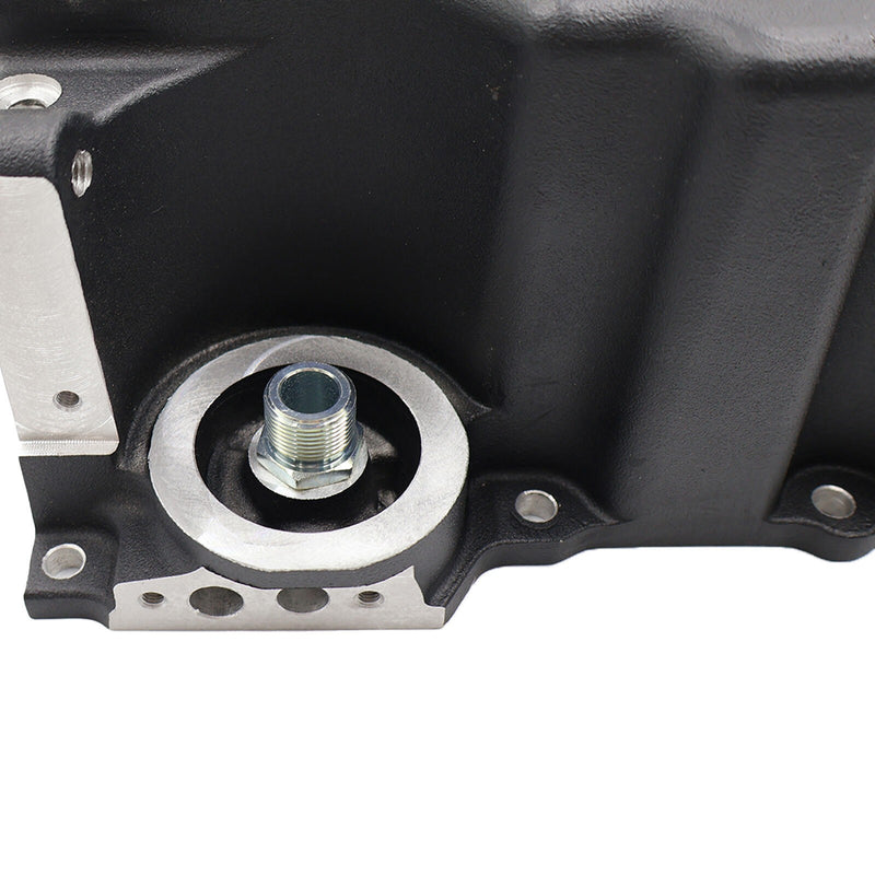 DURAFORCE Black LS RetroFit Aluminum Rear Sump Oil Pan With Turbo Drains W/Added Clearance
