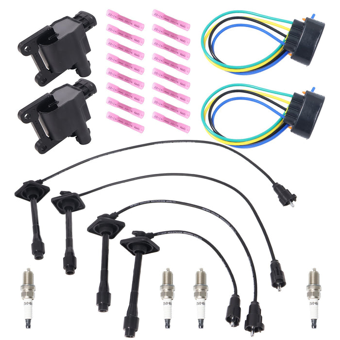 DURAFORCE 2 x Ignition Coil & Connector Pigtail Plug + 4 x Spark Plug Kit For Toyota Camry