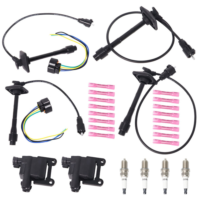 DURAFORCE 2 x Ignition Coil & Connector Pigtail Plug + 4 x Spark Plug Kit For Toyota Camry