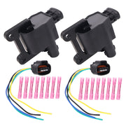 DURAFORCE 2 x Ignition Coil & Connector Pigtail Plug + 4 x Spark Plug Kit For Toyota Camry