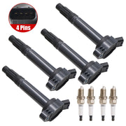 DURAFORCE For Toyota Avalon Camry RAV4 L4 UF487 4X Ignition Coil & 4X Spark Plugs