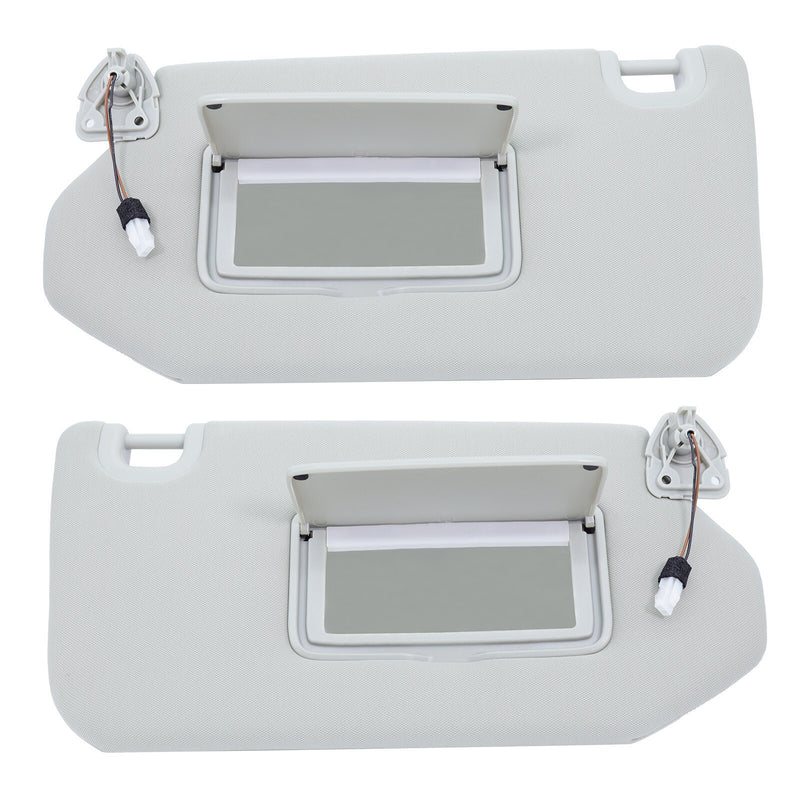 DURAFORCE Pair LH+RH Sun Visor Gray For Nissan Pathfinder 2014-19 Infiniti QX60 W/Lamp