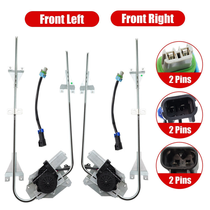 DURAFORCE 2x Front Power Window Regulator w/ Motor For International 9200 9900 Truck 00-07