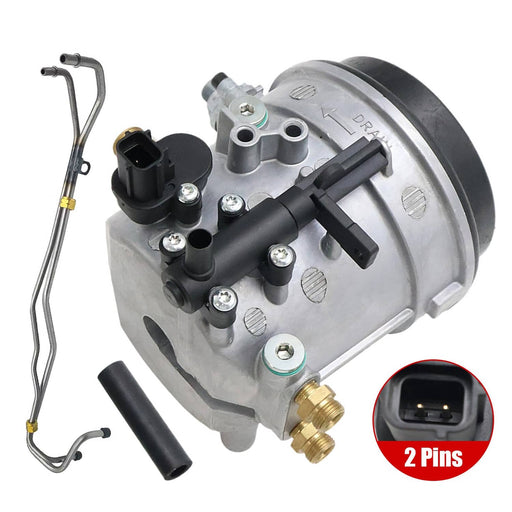 DURAFORCE Diesel Fuel Filter Housing & Supply Return Line For Motorcraft Ford E-450 E-550
