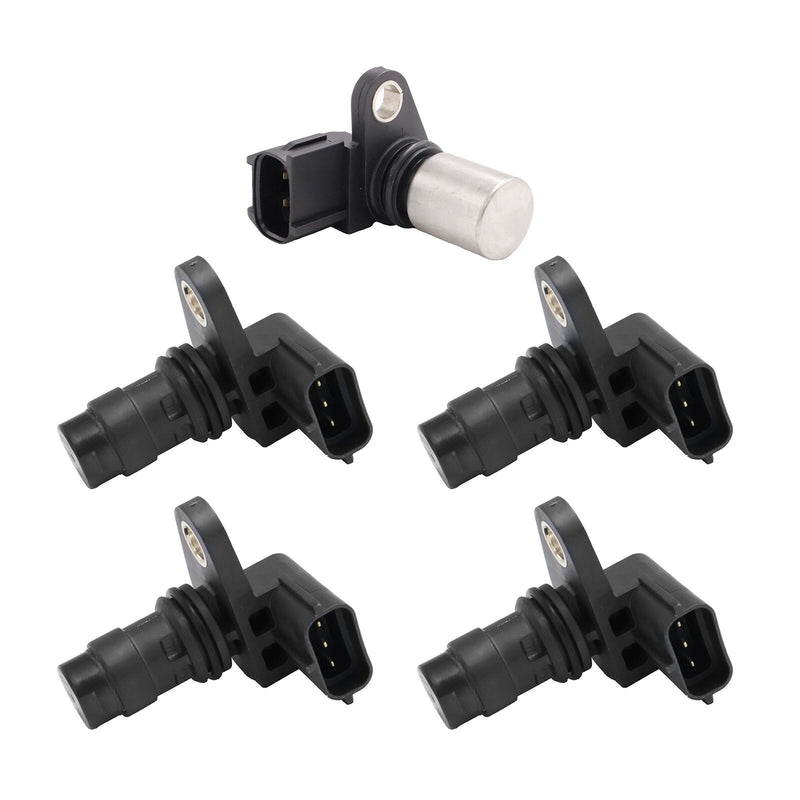 DURAFORCE 307112930 4x Camshaft & 1x Crankshaft Position Sensor For 05-10 Volvo XC90 4.4L