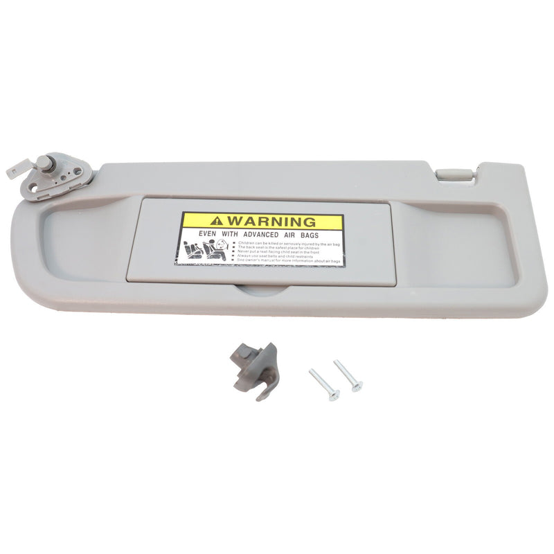 DURAFORCE Sun Visors W/Hanger Driver Left Side Hand For Honda Civic 2006-2008 Light Gray