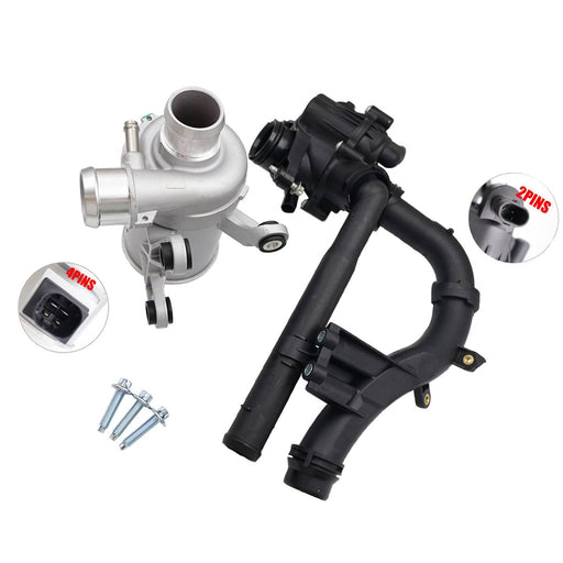 DURAFORCE For Mercedes C350e Electronic Water Pum W/3 Bolts & Engine Coolant Thermostat