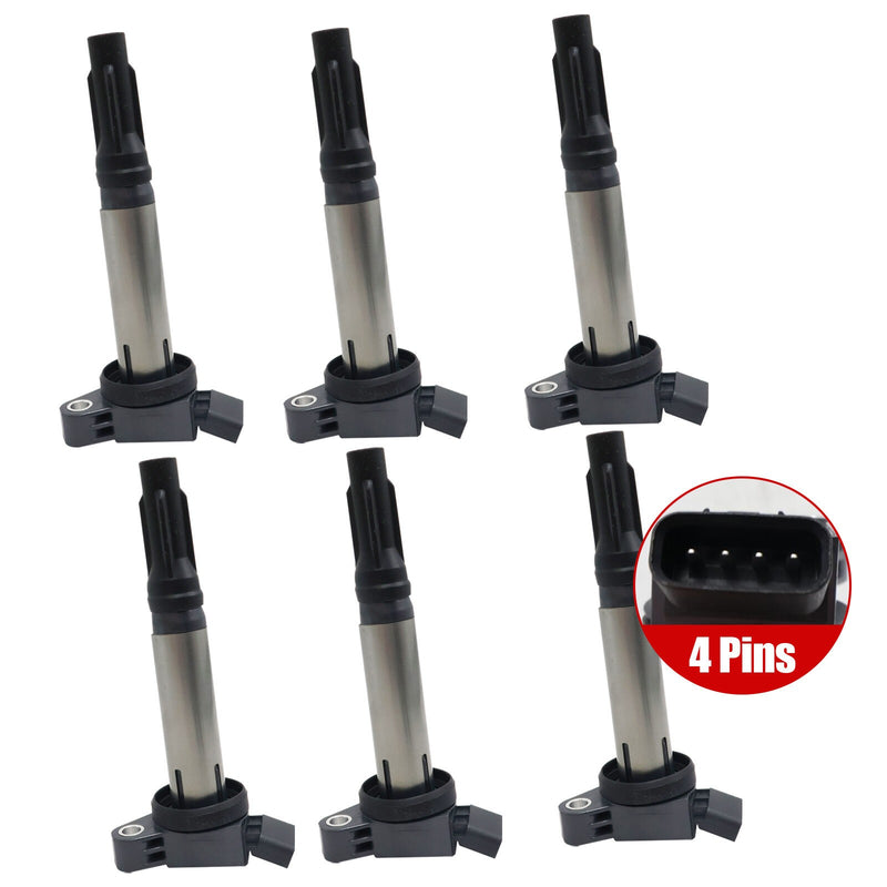 DURAFORCE New 6Pcs Ignition Coil UF487 For 05-21 Toyota Sienna RAV4 Lexus ES350 GS350