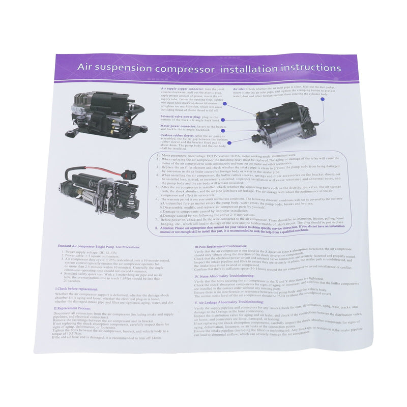 DURAFORCE Air Suspension Compressor &Valve Control Block &Relay For Mercedes E63 E320 E350