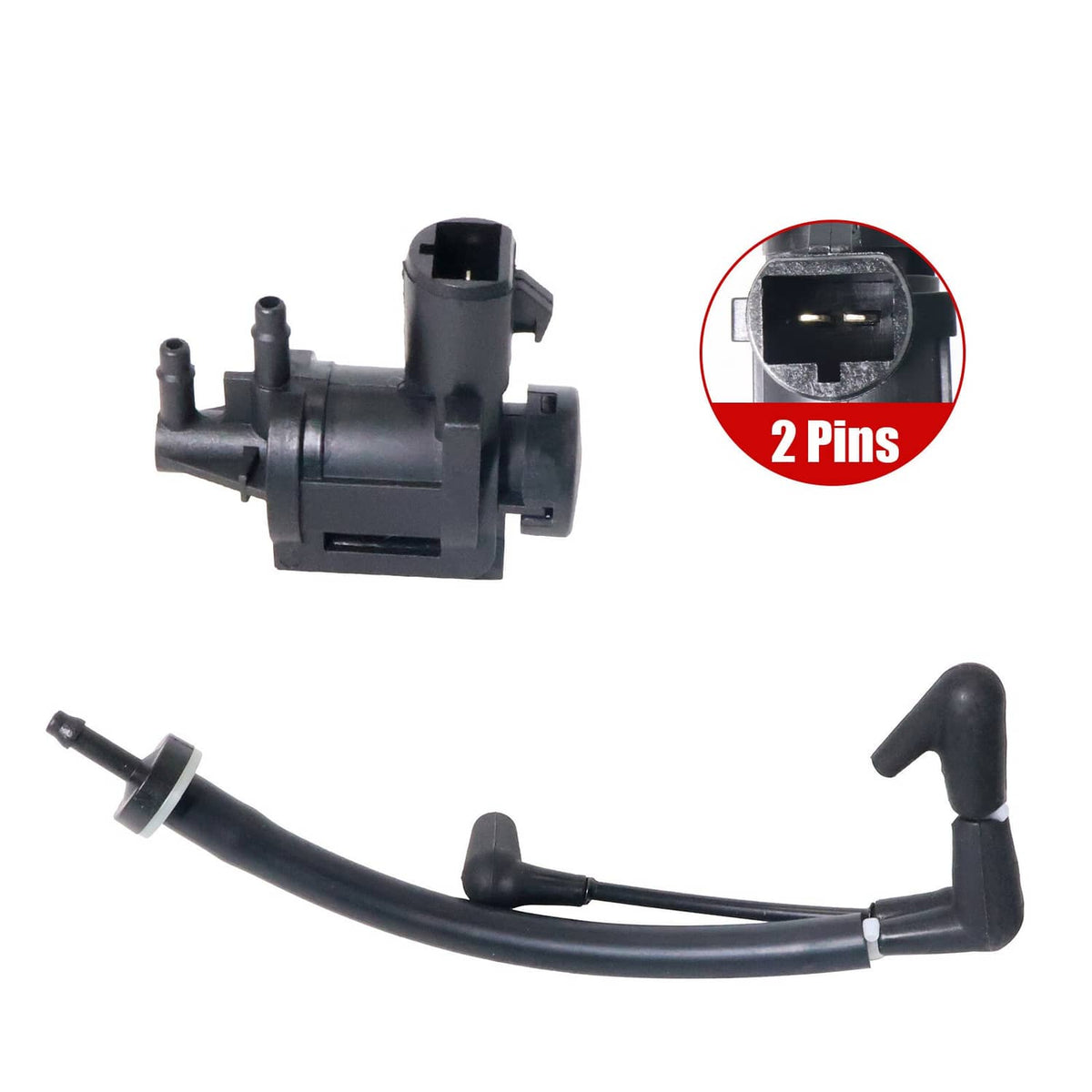 1x Auto Hub Lock Vacuum Line Tube Check Valve + 1x Solenoid For 15-20 ...