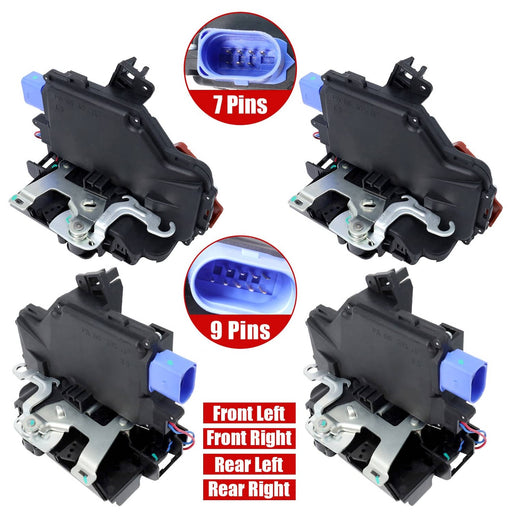 DURAFORCE 7L0839016D 4PCS Door Lock Latch Actuator For Porsche Cayenne VW Touareg Phaeton