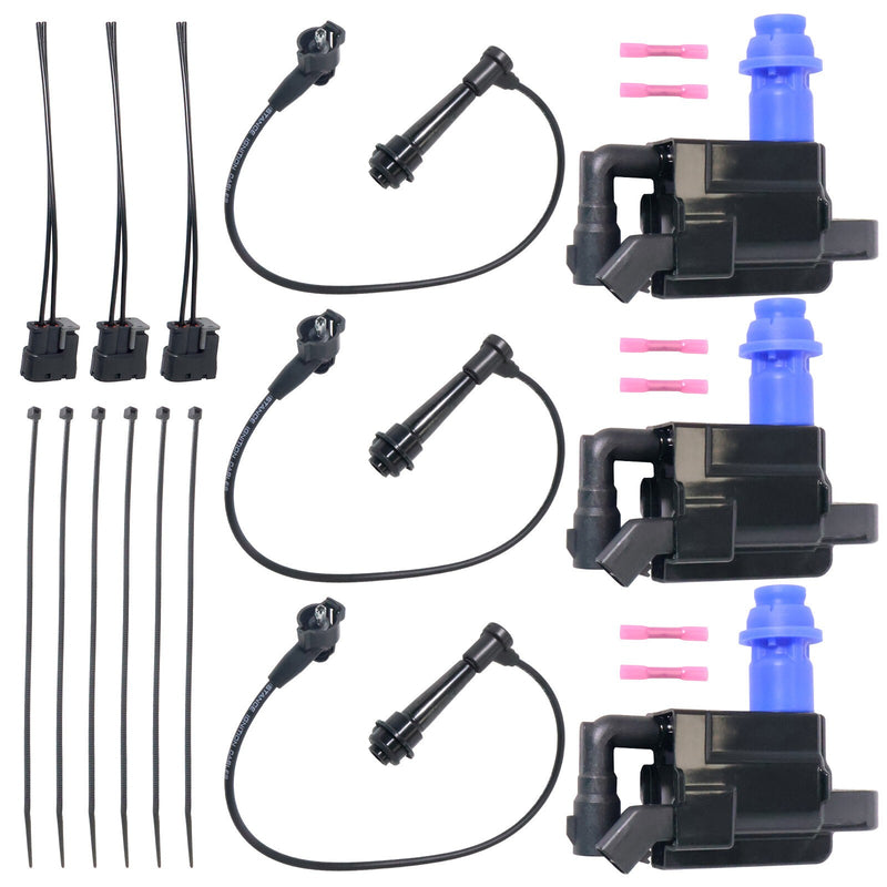 DURAFORCE 3Pcs Ignition Coil & Connector & Wireset 90919-02216 for LEXUS TOYOTA SUPRA