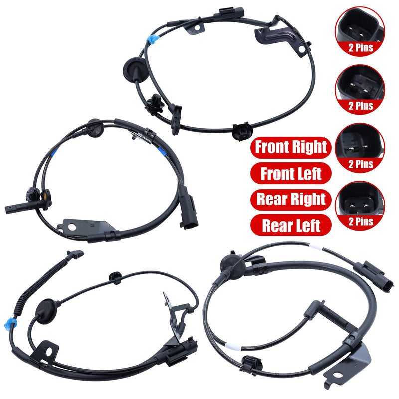 DURAFORCE Set of 4 For Lancer Outlander Abs Wheel Speed Sensor Front Rear Left & Right