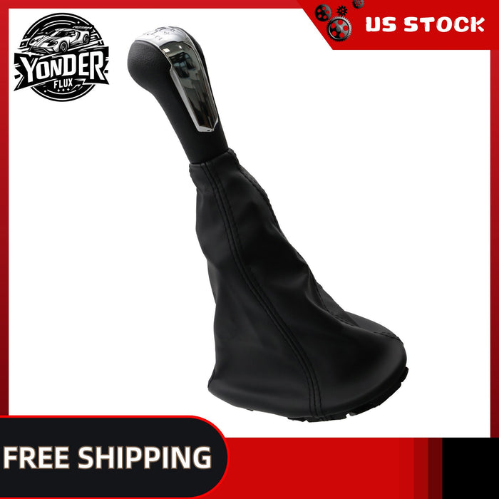 DURAFORCE 1x Gear Shift Knob 5 Speed With Boot Chrome For 11-16 Chevrolet Spark 1.2L