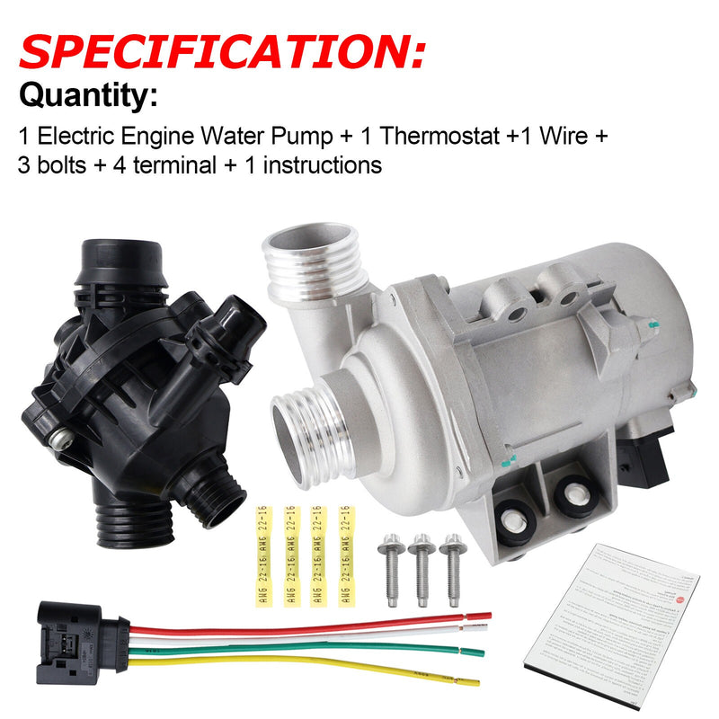 DURAFORCE Water Pump W/Thermostat &Bolt For BMW 128i 325i 328i 528i 530i X3 11517586925