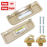 DURAFORCE Beige Sun Visor W/Hook Clips Pair For 2006-2011 Honda Civic Left & Right