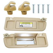 DURAFORCE Beige Sun Visor W/Hook Clips Pair For 2006-2011 Honda Civic Left & Right