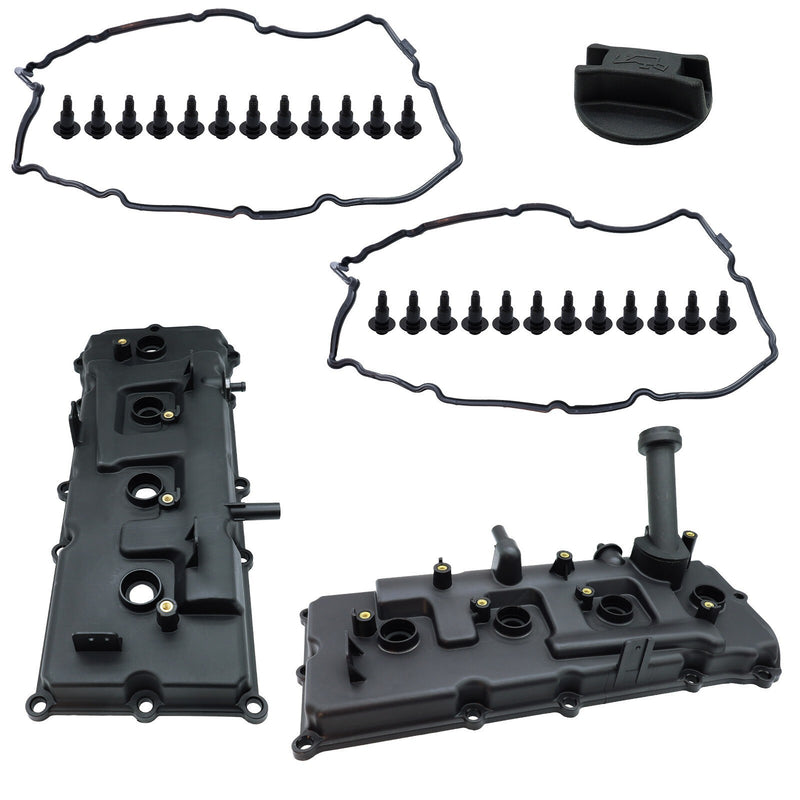 DURAFORCE New 2x LH & RH Valve Cover w/Gasket & Cap For 04-16 Nissan Armada Infiniti QX56