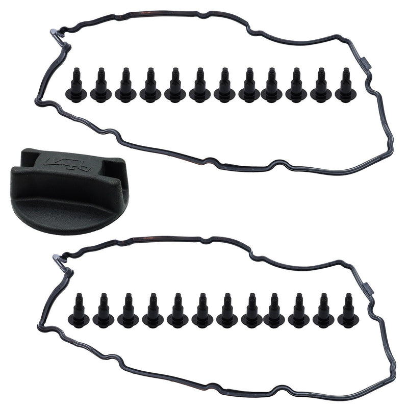 DURAFORCE New 2x LH & RH Valve Cover w/Gasket & Cap For 04-16 Nissan Armada Infiniti QX56