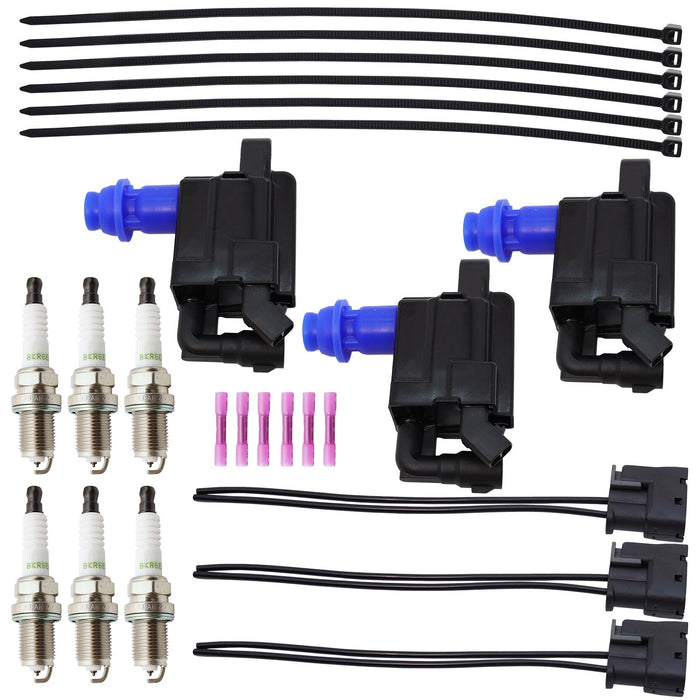 DURAFORCE 6XSpark Plug & 3XIgnition Coil & Connector Set For Lexus IS300 GS300 3.0L UF228