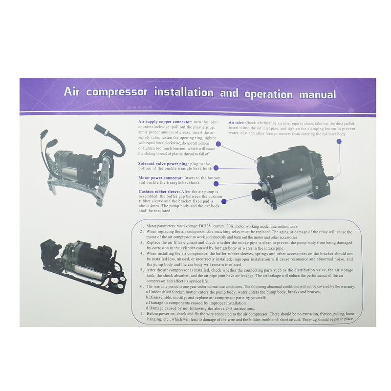 DURAFORCE For Mercedes CLS500 Air Ride Suspension Compressor Pump + Valve Block 2193200004