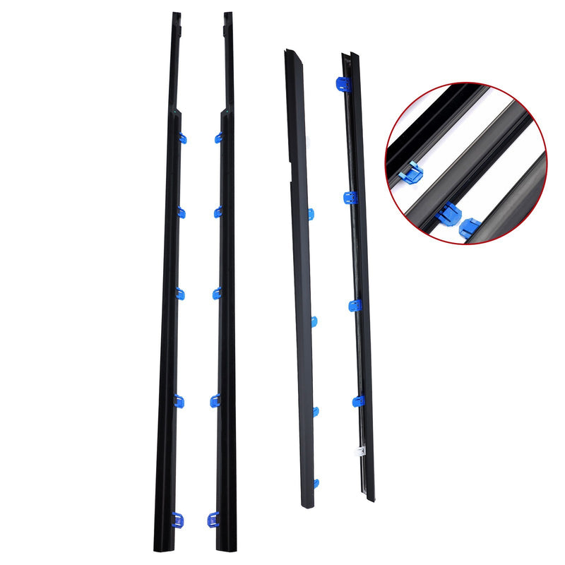 DURAFORCE 4x Weatherstrip Window Moulding Trim Seal Belt For 12-15 Honda Civic Sedan