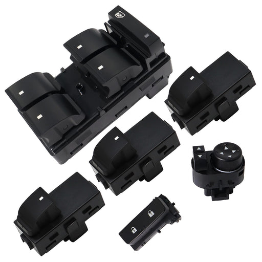 DURAFORCE 6x For 07-17 Chevry GMC 1500 Window Control Switch Front Rear Door Lock Mirror