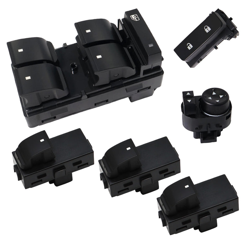 DURAFORCE 6x For 07-17 Chevry GMC 1500 Window Control Switch Front Rear Door Lock Mirror