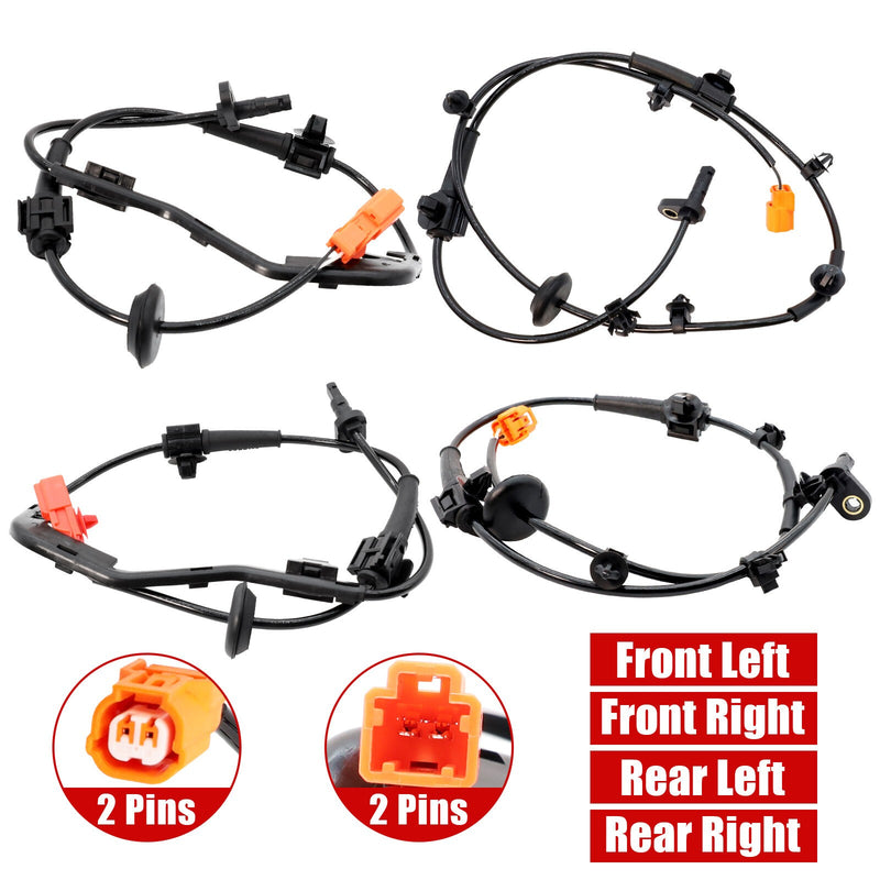 DURAFORCE 4X Front Rear ABS Wheel Speed Sensor Right & Left Side Fits 2007-2008 Honda Fit