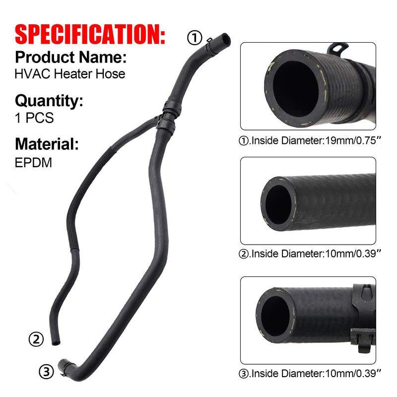 DURAFORCE HVAC Heater Hose Assembly 626329 With 2 Clamps 55038163A 55038163AE