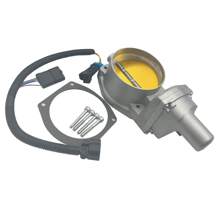 DURAFORCE 102mm Throttle Body w/ Gasket 4 Bolts & Harness Fit Chevrolet 2173153 Silver