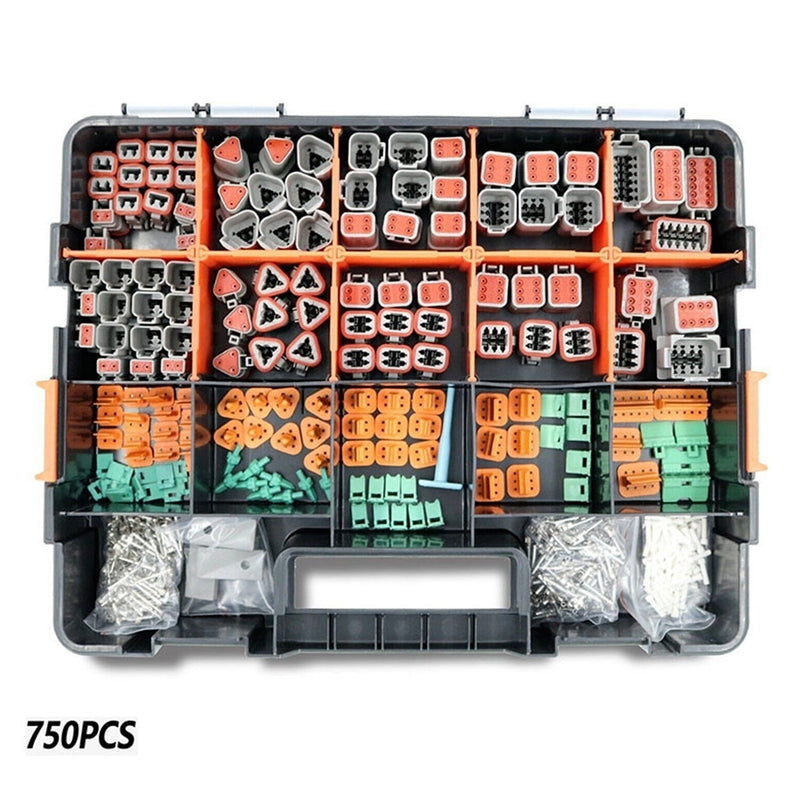 DURAFORCE 750 Pcs Deutsch DT Connector Plug Kit for 14 16 18 20 AWG Stamped Contact Kit