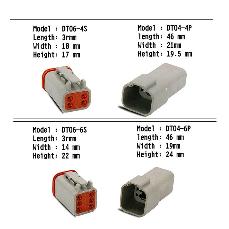 DURAFORCE 750 Pcs Deutsch DT Connector Plug Kit for 14 16 18 20 AWG Stamped Contact Kit