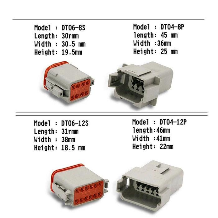 DURAFORCE 750 Pcs Deutsch DT Connector Plug Kit for 14 16 18 20 AWG Stamped Contact Kit