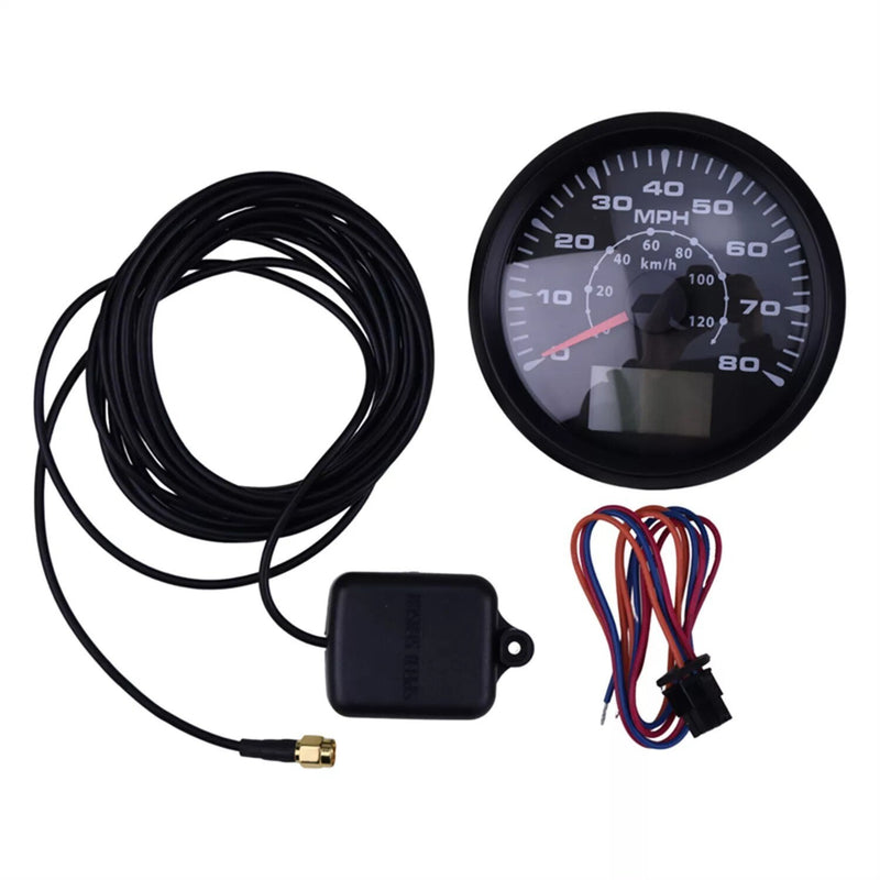 DURAFORCE GPS Speedometer Odometer B07DY3MBJL 12V/24V 85mm 0-80MPH 0-120km/h for Eling