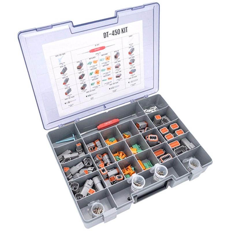 DURAFORCE DT 450 Pcs Deutsch Connector Plug Kit for 14-20 AWG Stamped Contacts Kit
