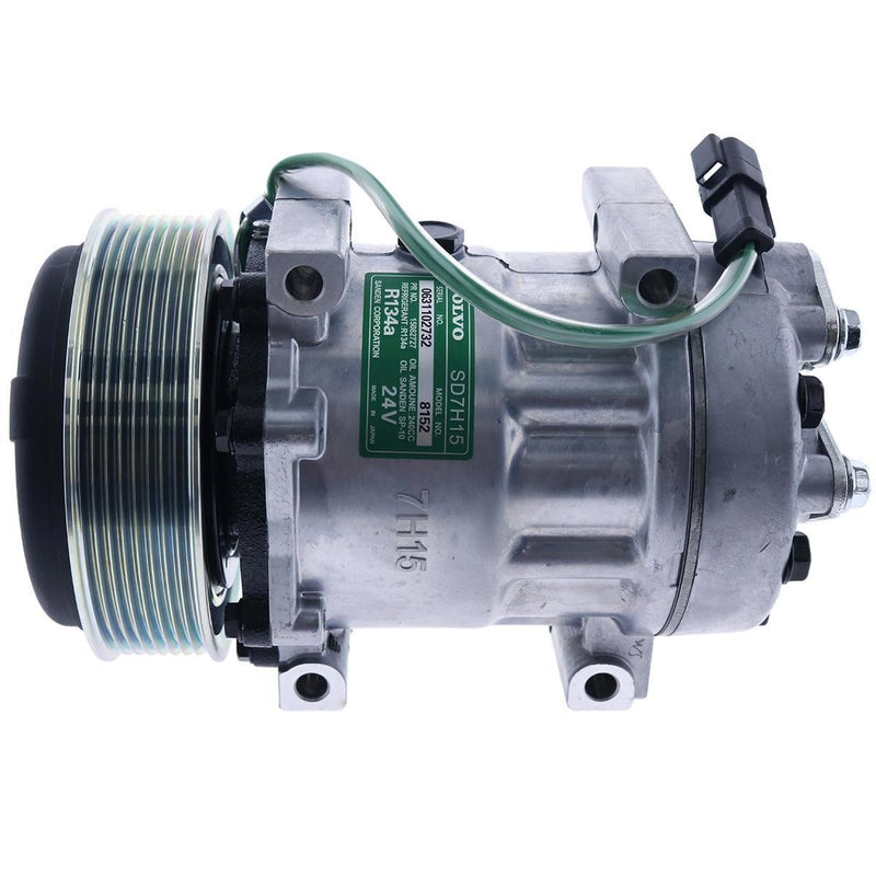 DURAFORCE SD7H15 A/C Compressor VOE11412631 VOE15082727 for Volvo EC330 EC360 EC460 EC700