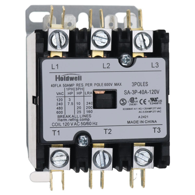 DURAFORCE SA-3P-40A-120V Definite Purpose Contactor 3Poles 40FLA 120V AC Coil