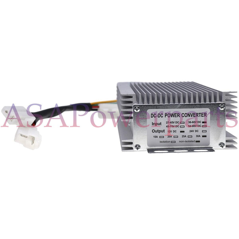DURAFORCE DC Converter 48V to 12V Step Down Reducer 30A 360W 0A~30A for Golf Cart E-Z-GO