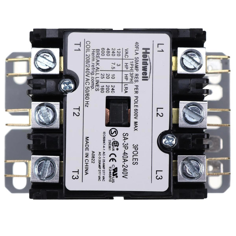 DURAFORCE SA-3P-40A-240V Coil Definite Purpose Contactor 3 Poles 40 Amp 240V AC