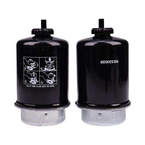 DURAFORCE 2PCS Fuel Filter RE533026 RE546336 for John Deere 319D 320D 323D 4320 6130 6330