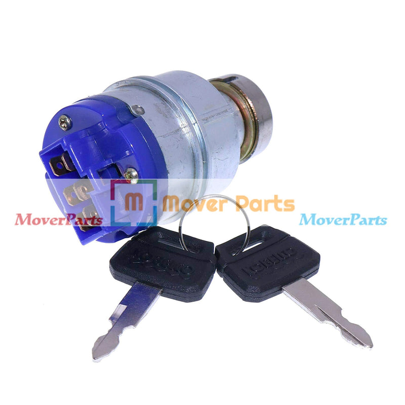 DURAFORCE Ignition Switch W/ 2 Keys K250 For Kobelco SK200-8 SK210-8 SK350-8 Excavator